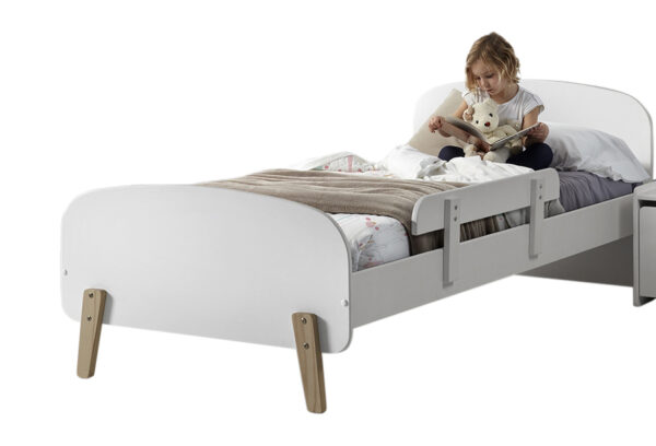 Deze KIDDY combinatie in wit bestaat uit een bed (90×200) en bijhorende uitvalbeveiliging. foto 1