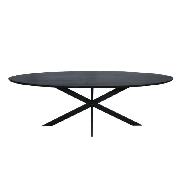 Eiken eettafel Ferris | Ovaal 240 cm | Zwart foto 1
