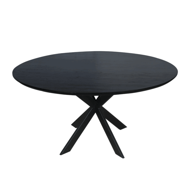 Eiken eettafel Ferris | Rond 150 cm | Zwart foto 1