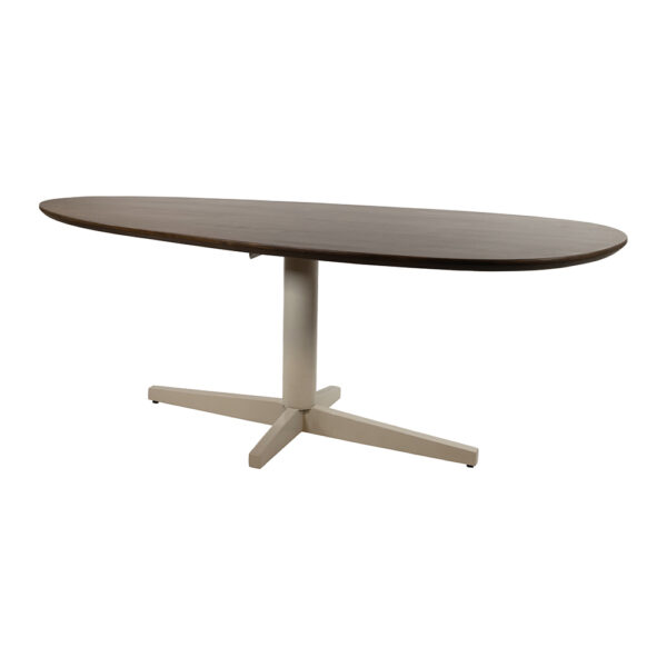 Eetkamertafel 220, organisch, poot Beige, Mango Brown Walnut foto 1