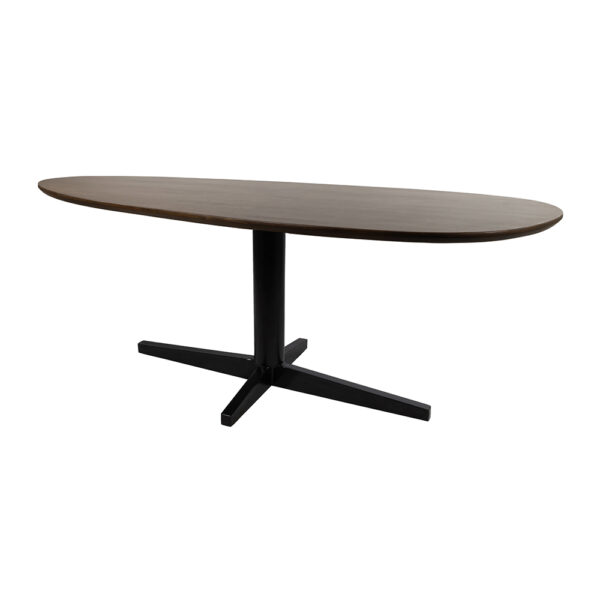 Eetkamertafel 240, organisch, poot Black, Mango Brown Walnut foto 1