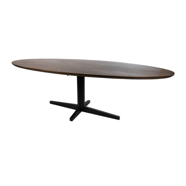 Eetkamertafel 240, ovaal, poot Black, Mango Brown Walnut foto 1