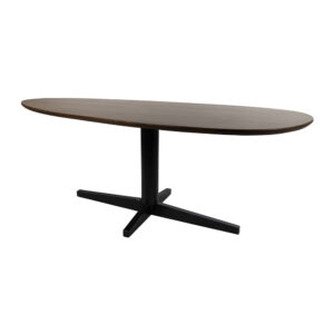 Eetkamertafel 190, organisch, poot Black, Mango Brown Walnut