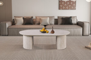 Salontafel 'Lagos' 120 cm Ovaal Decor Travertin Beige (2c)