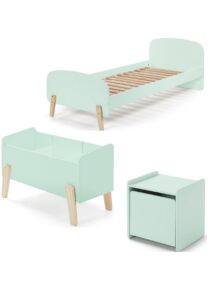 Deze KIDDY combinatie in mintgroen bestaat uit een bed (90x200), nachtkastje en speelkoffer.
