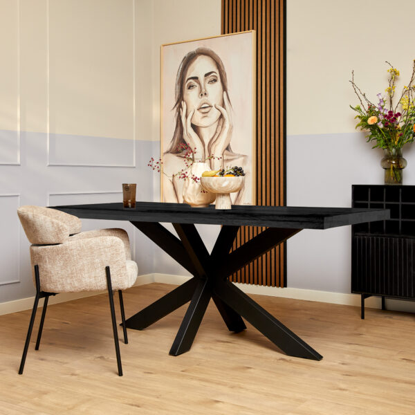 Eetkamertafel Denver Black | Rechthoek | 200 cm foto 1