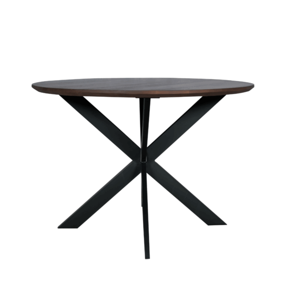 Eettafel Madison Walnut | 110 cm | Poot Black foto 1