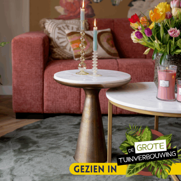 Bijzettafel Essy Large | Wit marmer 45 cm foto 1