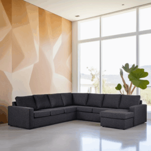 6 seater corner CL L+R, fabric Dortmund 1115, D230 Antraciet