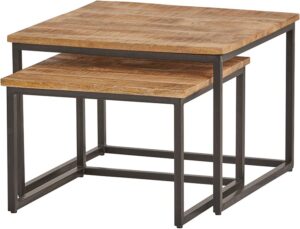 Cuba vierkante salontafel, set van 2, medium