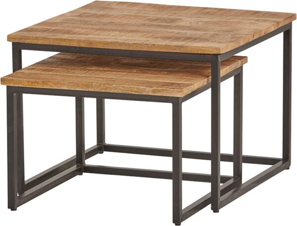 Cuba vierkante salontafel, set van 2, medium foto 1