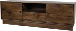 TV dressoir 150 met 2 deuren, 1 lade en 1 open vak, Dark Walnut