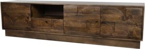 TV dressoir 190 met 3 deuren, 1 lade en 1 open vak, Dark Walnut