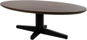 Salontafel 130, ovaal, poot Black, Mango Brown Walnut