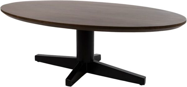 Salontafel 130, ovaal, poot Black, Mango Brown Walnut foto 1